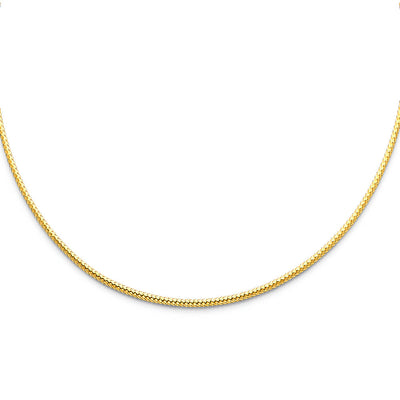14K Yellow 2mm Sparkle Omega Necklace