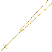 Load image into Gallery viewer, 14K Tricolor 4mm Ball Rosary Necklace