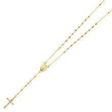 Load image into Gallery viewer, 14K Tricolor 3mm Ball Rosary Necklace