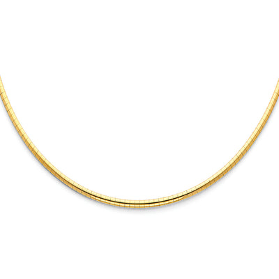 14K Yellow 2.5mm Reversible Omega Necklace