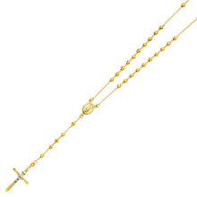 Load image into Gallery viewer, 14K Yellow 4mm Ball Rosary Necklace