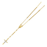 14K Yellow 4mm Beads Ball Rosary Necklace