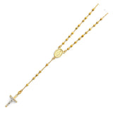 14K Yellow 3mm Ball Rosary Necklace