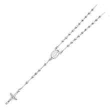 Load image into Gallery viewer, 14K White 3mm Ball Rosary Necklace, Length 18&quot;