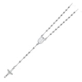 14K White 3mm Ball Rosary Necklace