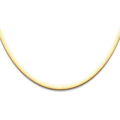 14K Yellow 4mm Reversible Omega Necklace