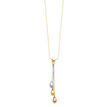 Load image into Gallery viewer, 14K Tricolor Tear Drop Ball Necklace