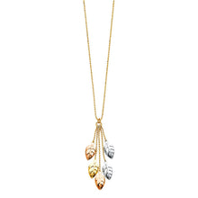 Load image into Gallery viewer, 14K Tricolor Leaves Necklace