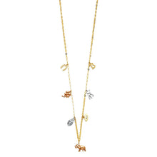 Load image into Gallery viewer, 14K Tricolor Lucky Necklace