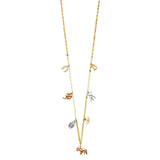 14K Tricolor Lucky Necklace