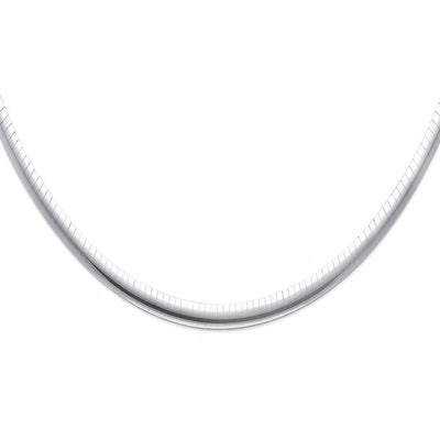 14K White Reversible Omega Necklace