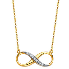 Load image into Gallery viewer, 14K Yellow CZ Infinity Necklace