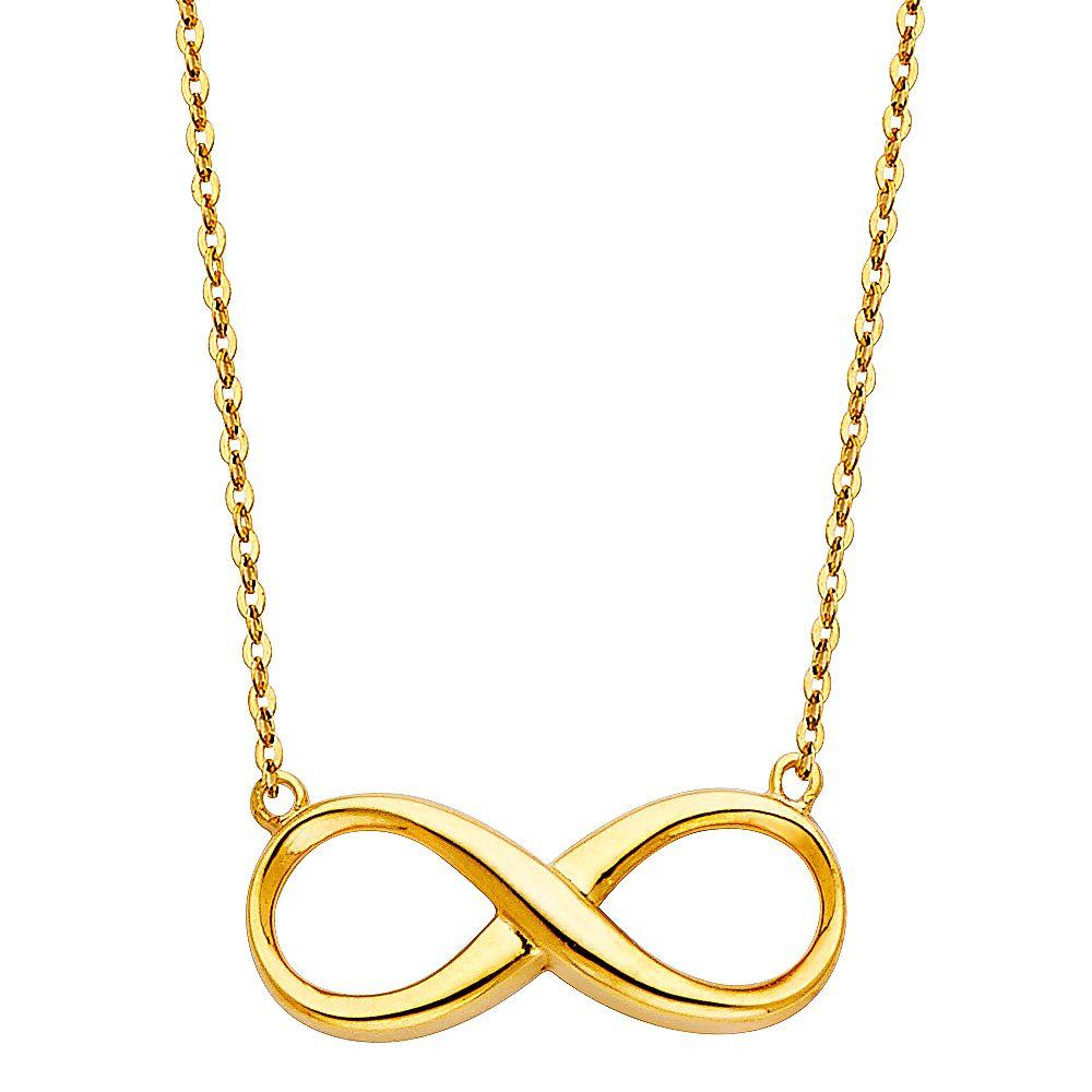 14K Yellow Infinity Necklace