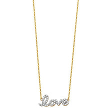 Load image into Gallery viewer, 14K Yellow CZ Love Sign Necklace