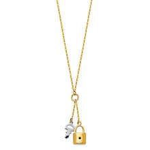 Load image into Gallery viewer, 14K TwoTone Key and Lock Necklace