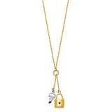 14K TwoTone Key and Lock Necklace
