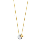 14K TwoTone Moon and Star Necklace