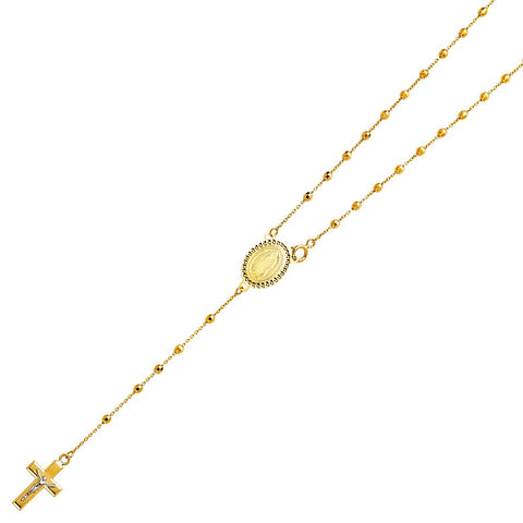 14K Yellow 2.5mm Ball Rosary Necklace