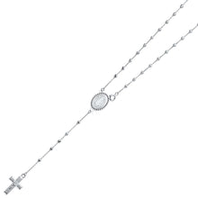 Load image into Gallery viewer, 14K White 2.5mm Beads Ball Rosary Necklace
