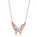 14K TwoTone Butterfly Necklace