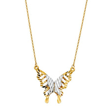 Load image into Gallery viewer, 14K Two Tone Butterfly Necklace