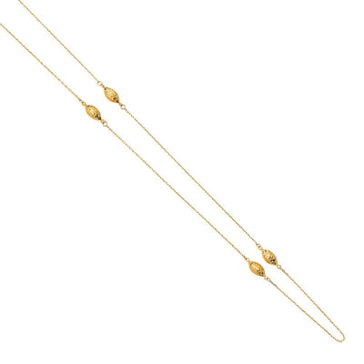 14K Yellow Oval Diamond Cut Ball by the Yard Necklace