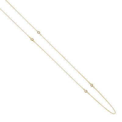 14K Yellow CZ Bazel by the Yard Necklace