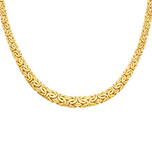 Load image into Gallery viewer, 14K Yellow Graduated Oval Hollow Byzantine Necklace