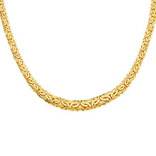 Load image into Gallery viewer, 14K Yellow Graduated Oval Hollow Byzantine Necklace