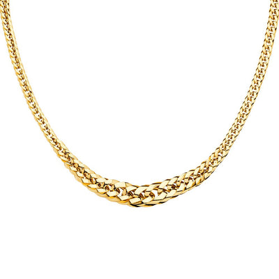 14K Yellow Fancy Graduated Hollow Necklace