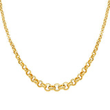 14K Yellow Fancy Graduated Hollow Necklace