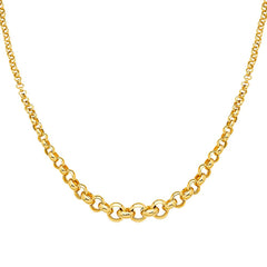 14K Yellow Fancy Graduated Hollow Necklace