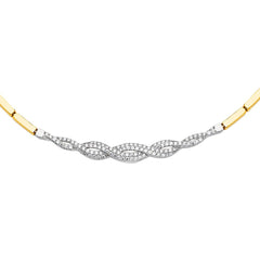 14K Yellow Fancy CZ Necklace Or Set