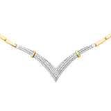 14K Yellow Fancy CZ Necklace Or Set