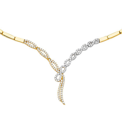 14K Yellow Fancy CZ Necklace Or Set