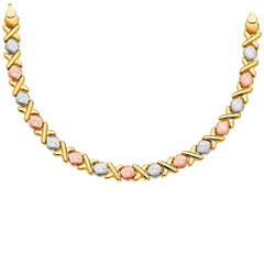 14K Tricolor Stampato Necklace