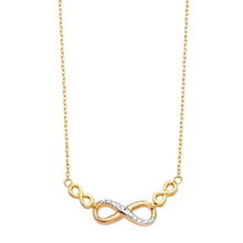 Load image into Gallery viewer, 14K Yellow Inifinity Light Spring Ring Chain Necklace