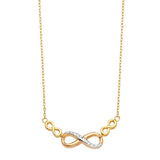 14K Yellow Inifinity Light Spring Ring Chain Necklace