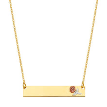 Load image into Gallery viewer, 14K Yellow ID With Flower Spring Ring Chain Necklace