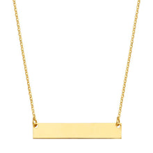 Load image into Gallery viewer, 14K Yellow Plain ID Spring Type Clasp Chain Necklace
