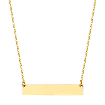 14K Yellow Plain ID Spring Type Clasp Chain Necklace
