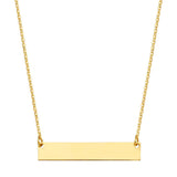 14K Yellow Plain ID Spring Type Clasp Chain Necklace