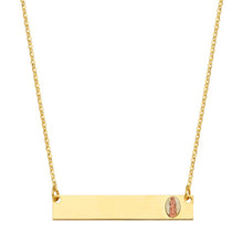 Load image into Gallery viewer, 14K Yellow ID With Guadalupe Chain Necklace