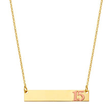 Load image into Gallery viewer, 14K Yellow ID With 15 Years Chain Necklace