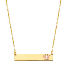 Load image into Gallery viewer, 14K Yellow ID With Butterfly Chain Necklace