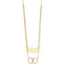 Load image into Gallery viewer, 14K Yellow Two Lines Chain With CZ Eternity Necklace