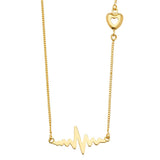 14K Yellow Heartbeat Chain Necklace