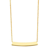 14K Yellow Moving ID Bar Light Chain Necklace
