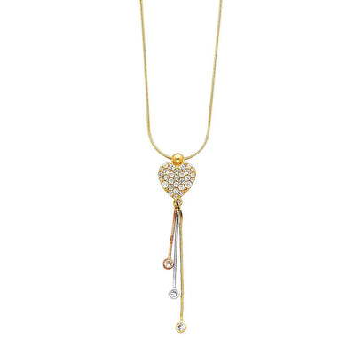 14K Yellow CZ Necklace