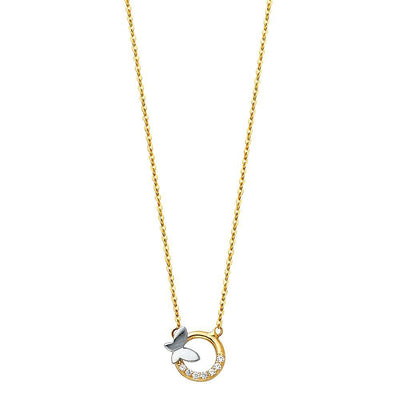 14K Yellow CZ Necklace